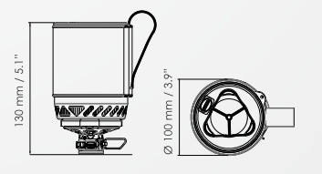 Afmetingen van het Lite Stove Systeem Primus